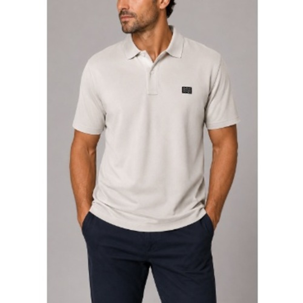 SandyGolf Men's White Yellow Short Sleeves Sunburst Print Polo Shirt Size S NWT